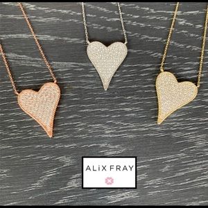 Rose gold Alix Fray NEW pave heart necklace (never been worn, tags on)